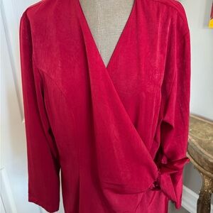 Elegant Red Wrap Jacket
